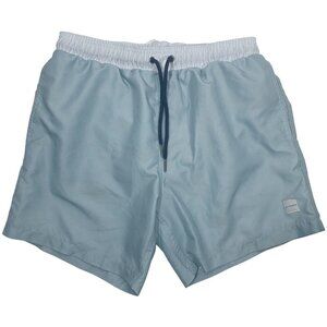 Allfenix Mens Light Blue gray Swim Shorts W/ Elastic Waist & Drawstring Size M